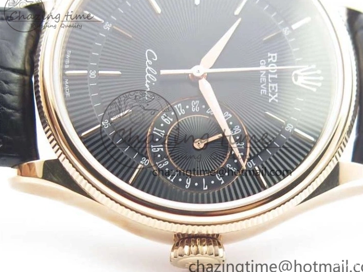 Markers Edition on Date BP Real Stick Cellini Black SA3165 RG 50519 Best Black Maker Dial Strap Leather 0725